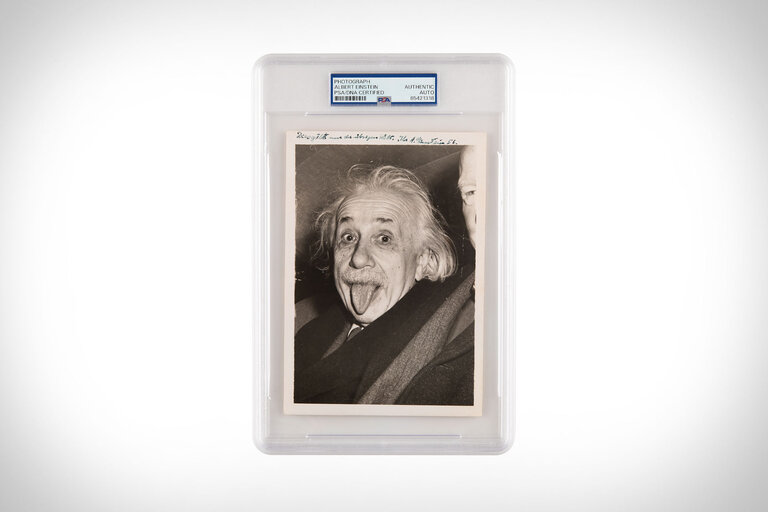 Albert Einstein Signed 'Tongue' Photograph