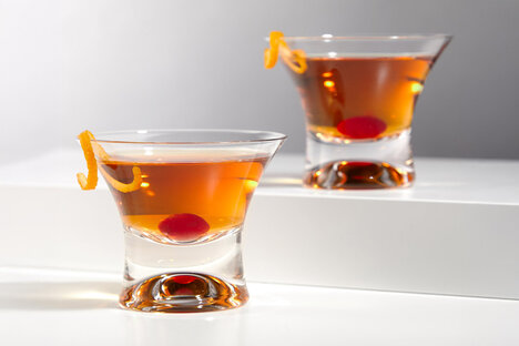 Verres Manhattan en cristal sans pied à base lourde Raye