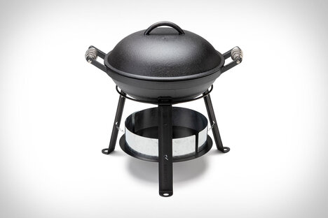 简易一体式铸铁烤架