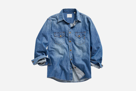 Billy Reid Shoals Light Indigo Denim Shirt