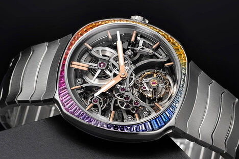 H. Moser &amp; Cie. Streamliner 陀飞轮镂空彩虹腕表