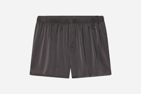 Lunya Herren-Boxershorts aus waschbarer Seide, meditatives Grau