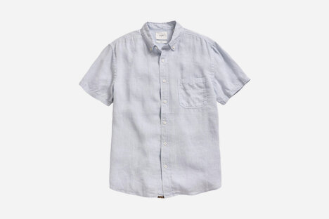Billy Reid Short Sleeve Linen Tuscumbia Shirt