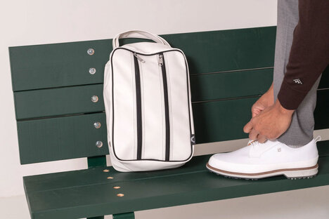Jones Golf Classic White Shoe Bag Jones Golf Classic White Shoe Bag