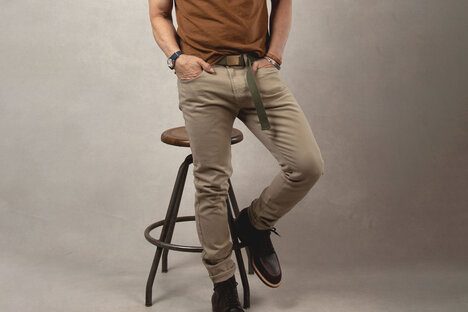 Rivay Wade Garment Dyed Sand Five Pocket Pant
