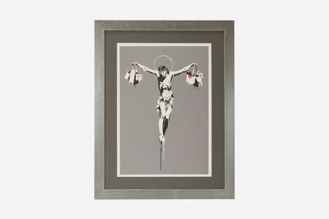 Banksy's Christ with Shopping Bags Print