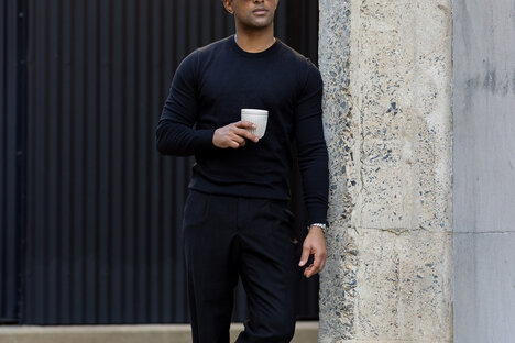 Collars & Co. Cotton and Cashmere Crew Neck Sweater Collars & Co. Cotton and Cashmere Crew Neck Sweater