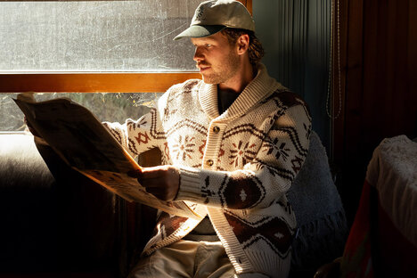 Iron & Resin Wincha Shawl Collar Sweater