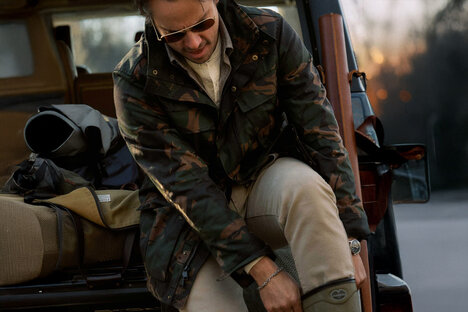 Rivay Waxed Cotton Camo Field Jacket