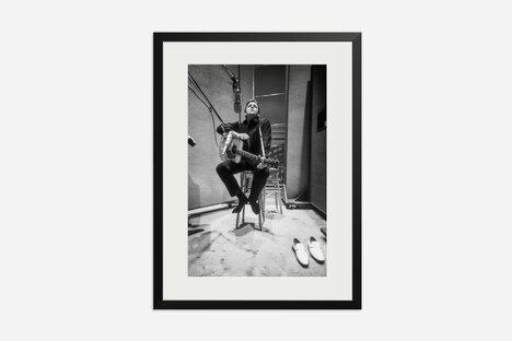 Johnny Cash in the Studio Framed Print