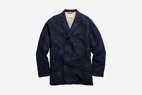 Billy Reid Canvas Linen Bond Peacoat