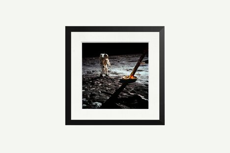Buzz Aldrin On The Moon Framed Print