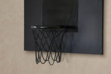 Marble Cultures Black Leather Basketball Hoop