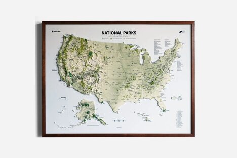 USA National Parks 3D Raised Relief Map