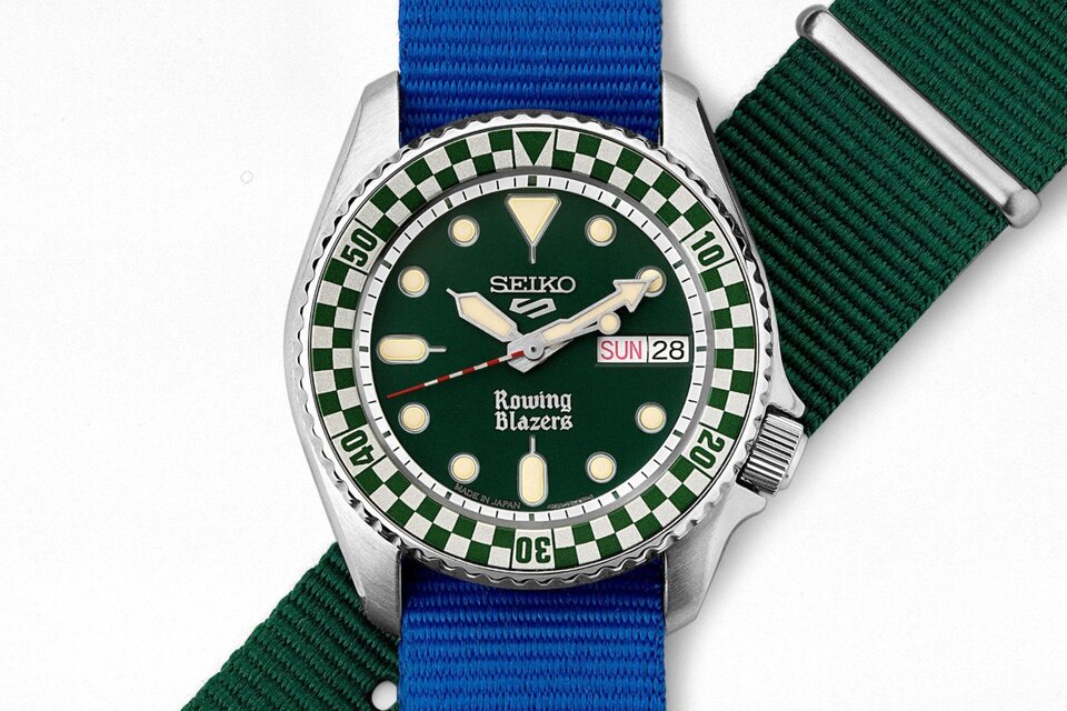 Rowing Blazers x Wind Vintage x Seiko 5 Sports Rally Diver Watch | Uncrate
