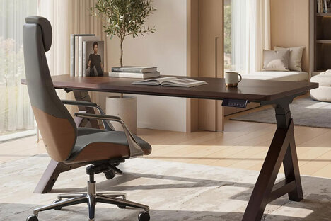 WoodiX Solid Wood Executive Standing Desk