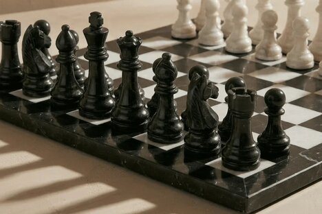 Marble Chess Set with Storage Case