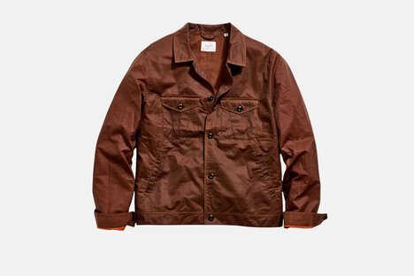 Billy Reid Waxed Herringbone Members Jacket