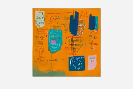 Basquiat Untitled 'Leonardo and His Five Grotesque Heads' Painting