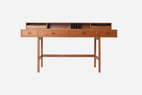 Peter Lovig Mid Century Danish Teak Flip Top Desk