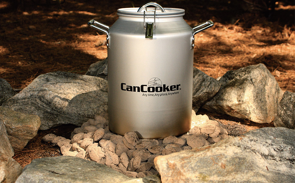 CanCooker 4-Gallon Outdoor Camping Convection Steam Cooker for 20 People,  Silver