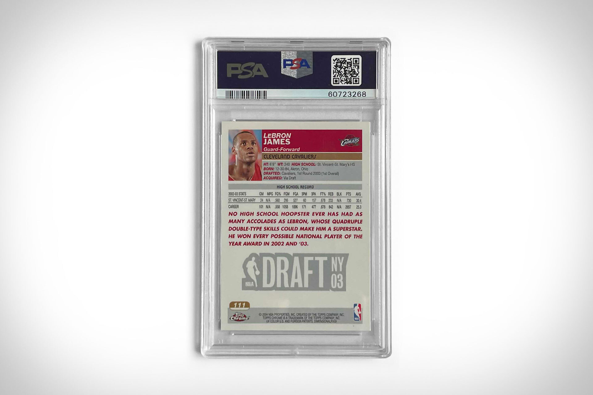 bowman chrome lebron james rookie card
