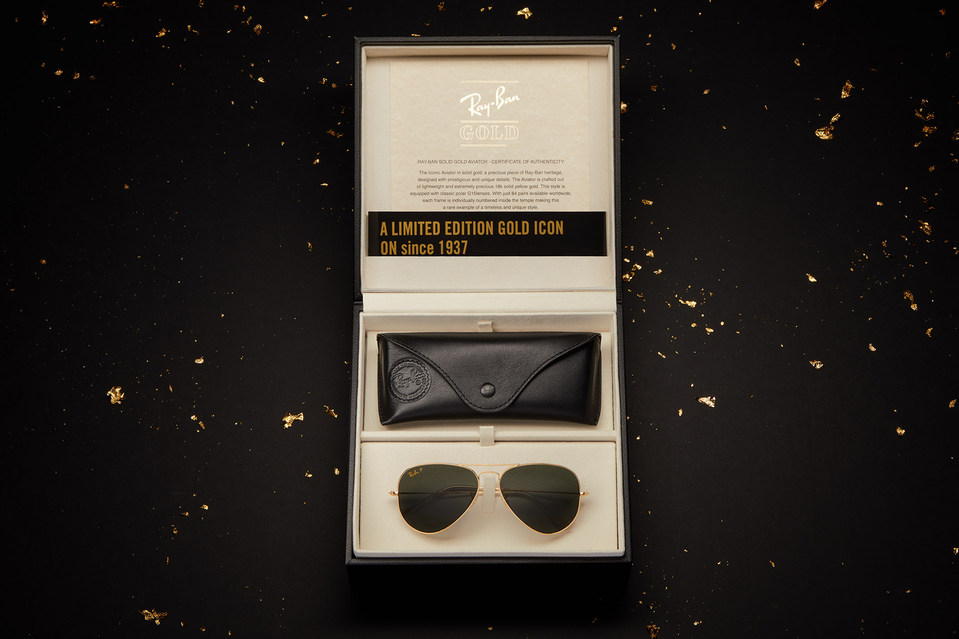 Ray-Ban Aviator Solid Gold Sunglasses | Uncrate