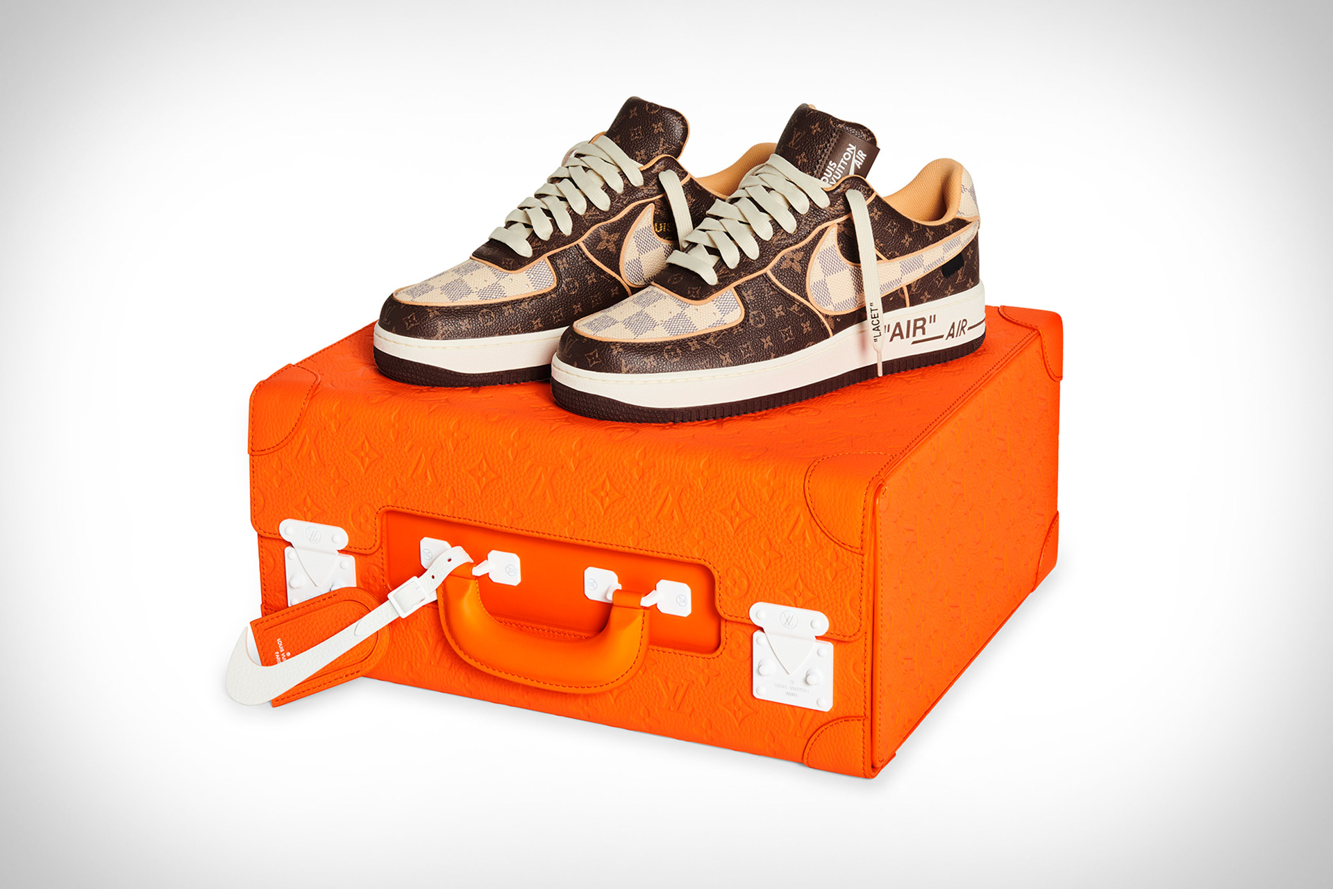 Giày Louis Vuitton Nike Air Force 1 Low By Virgil Abloh Green