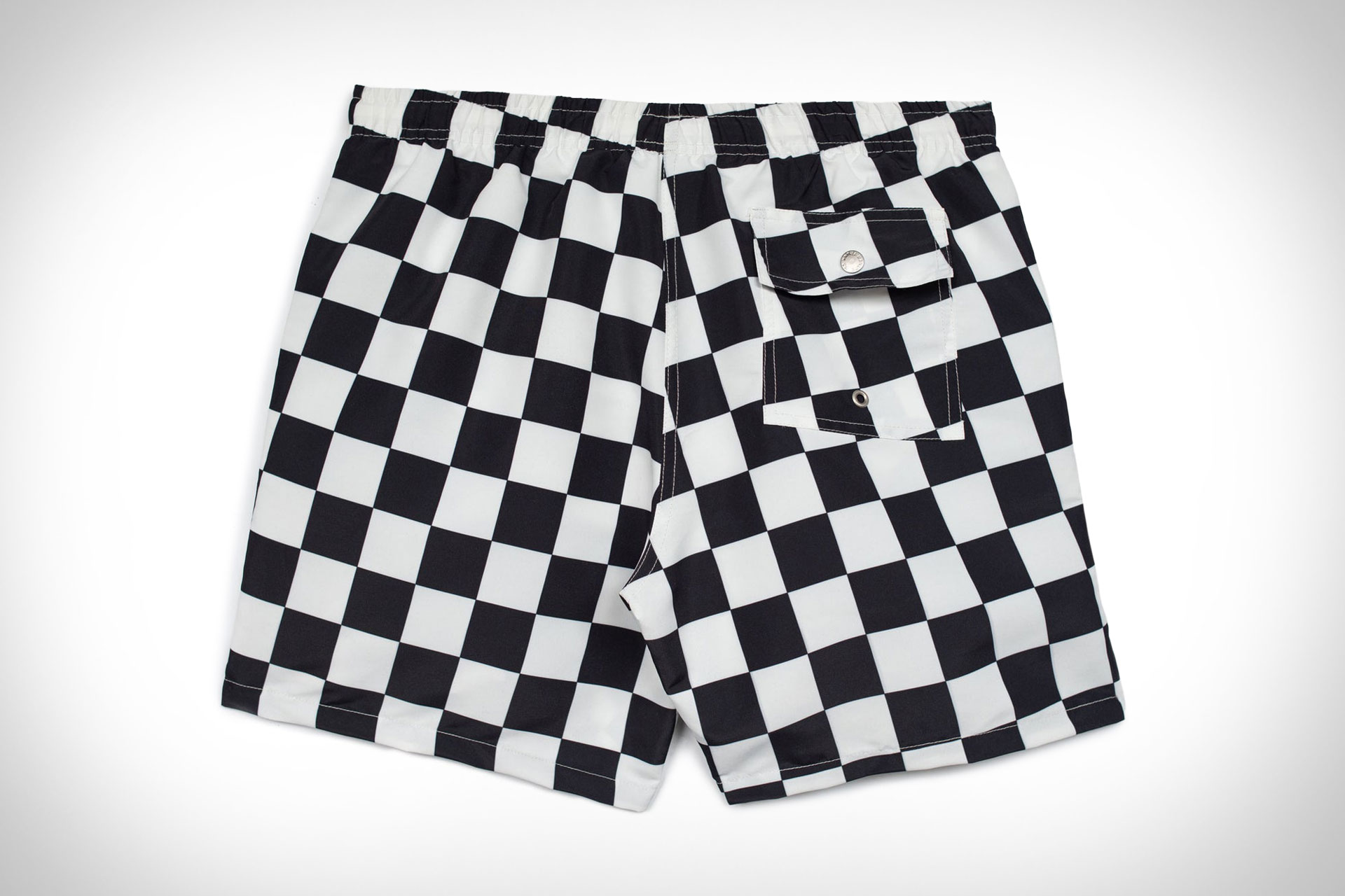 Bather Black Checkboard Swim Trunks | Uncrate