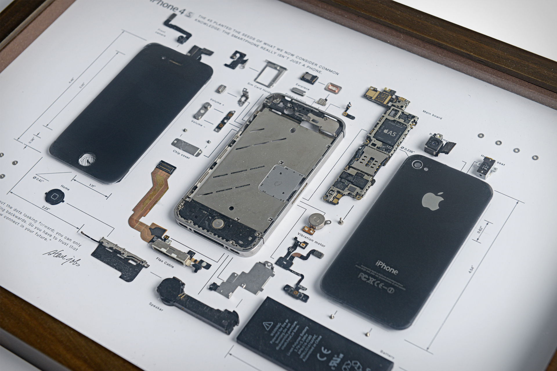 iPhone 4S Teardown Framed Art | Uncrate