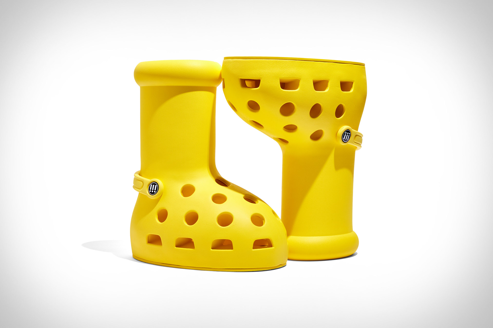 MSCHF x Crocs Big Yellow Boots | Uncrate