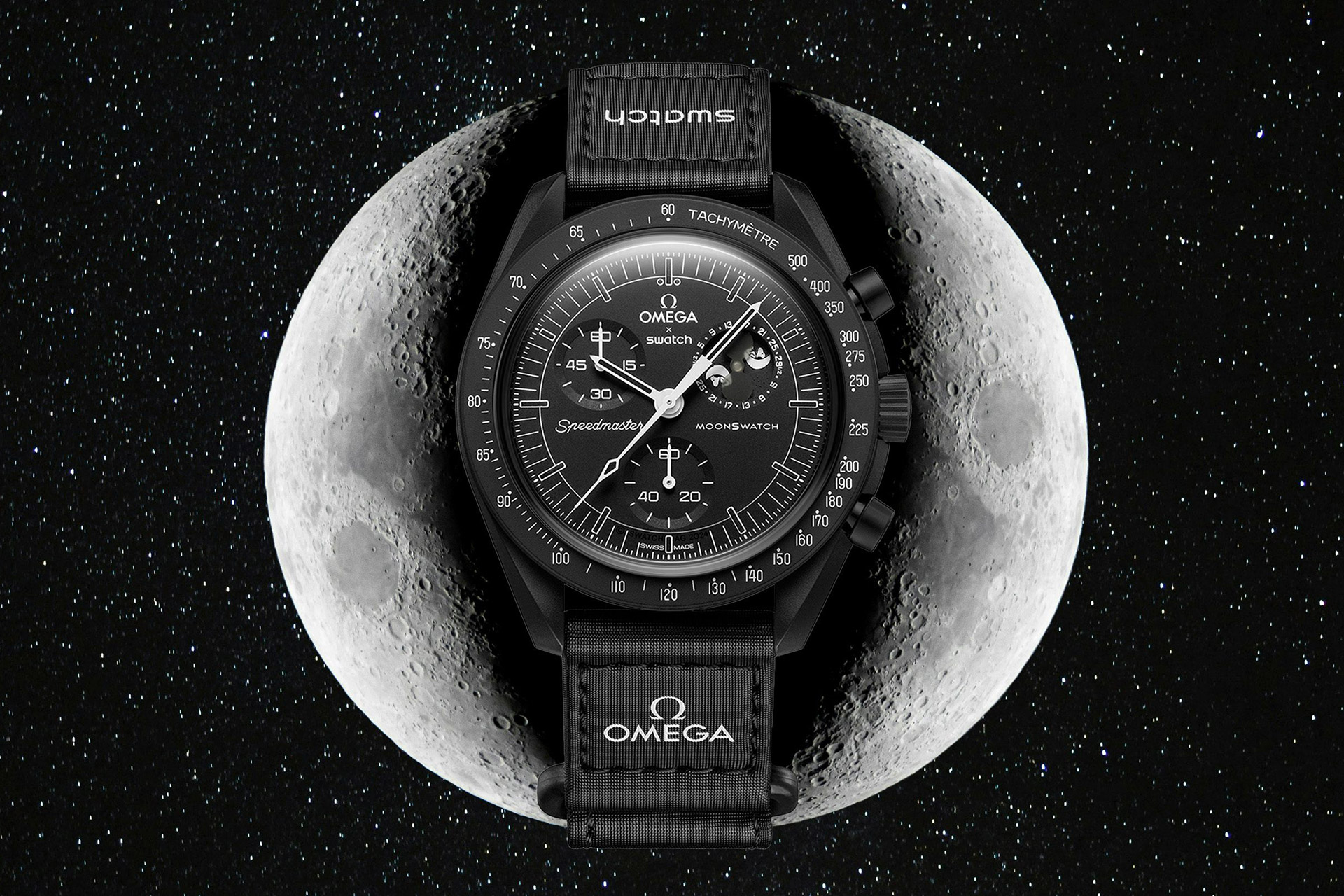 Omega x Swatch Миссия по фазе Луны Новолуние Snoopy MoonSwatch